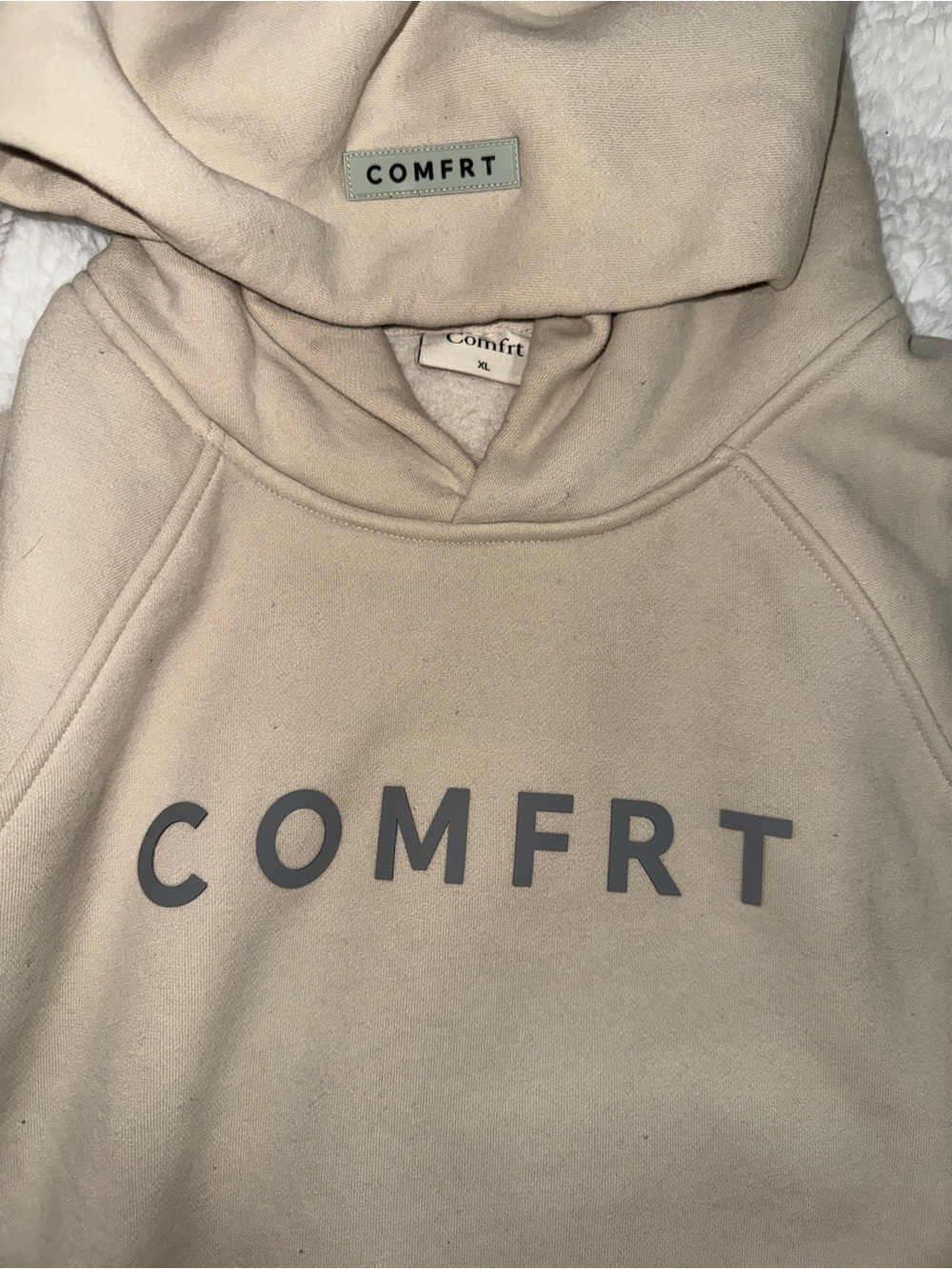 COMFRT Men's Hooded Sweatshirt in Cream